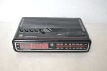 Load image into Gallery viewer, Matte Black 1980s General Electric Model 7-4614A AM FM Digital Alarm Clock Radio! Excellent Condition!