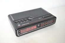 Load image into Gallery viewer, Matte Black 1980s General Electric Model 7-4614A AM FM Digital Alarm Clock Radio! Excellent Condition!