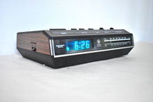 Load image into Gallery viewer, Wood Grain 1980s General Electric Model 7-4942B AM FM Digital Alarm Clock Radio! Excellent Condition!