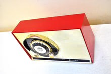 画像をギャラリービューアに読み込む, カーディナル レッド 1959 ゼネラル エレクトリック モデル 861 真空管 AM ラジオ スプートニク アトミック エイジ ビューティー!