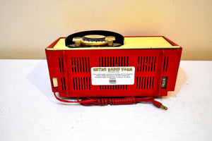 カーディナル レッド 1959 ゼネラル エレクトリック モデル 861 真空管 AM ラジオ スプートニク アトミック エイジ ビューティー!