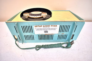 Bluetooth Ready To Go - Sky Blue Turquoise 1959 General Electric Model 861 Vacuum Tube AM Radio Sputnik Atomic Age Beauty!