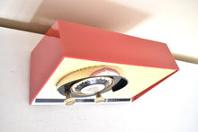 Load image into Gallery viewer, Cardinal Red 1959 General Electric Model 861 Vacuum Tube AM Radio Sputnik Atomic Age Beauty!