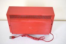 Load image into Gallery viewer, Cardinal Red 1959 General Electric Model 861 Vacuum Tube AM Radio Sputnik Atomic Age Beauty!