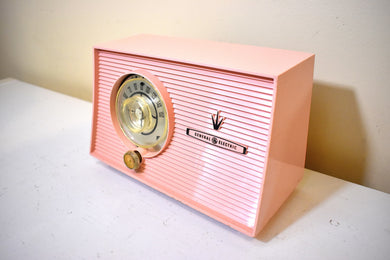 Bluetooth Ready To Go - Carnation Pink 1958 General Electric Model 877 AM Vacuum Tube Radio Excellent Condition! Sounds Great!