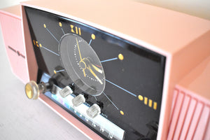 Princess Pink Mid Century 1959 General Electric Model C-416C Vacuum Tube AM Clock Radio Beauty Sounds Fantastic Excellent Condition!