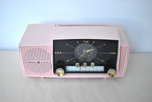 Load image into Gallery viewer, Princess Pink 1957 General Electric Model 913D Vacuum Tube AM Clock Radio Excellent Shape! Sounds Fantastic!