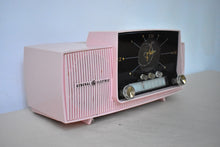 Load image into Gallery viewer, Princess Pink 1957 General Electric Model 913D Vacuum Tube AM Clock Radio Excellent Shape! Sounds Fantastic!