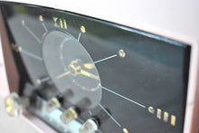 Load image into Gallery viewer, Princess Pink 1957 General Electric Model 913D Vacuum Tube AM Clock Radio Excellent Shape! Sounds Fantastic!