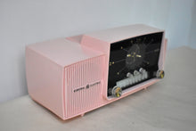 Load image into Gallery viewer, Princess Pink 1957 General Electric Model 913D Vacuum Tube AM Clock Radio Excellent Shape! Sounds Fantastic!