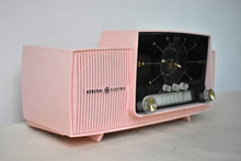 Load image into Gallery viewer, Princess Pink 1957 General Electric Model 913D Vacuum Tube AM Clock Radio Excellent Shape! Sounds Fantastic!
