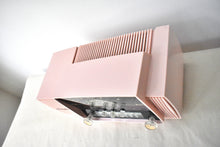 Load image into Gallery viewer, Princess Pink 1957 General Electric Model 913D Vacuum Tube AM Clock Radio Excellent Shape! Sounds Fantastic!