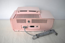 Load image into Gallery viewer, Princess Pink 1957 General Electric Model 913D Vacuum Tube AM Clock Radio Excellent Shape! Sounds Fantastic!