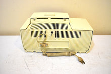 Load image into Gallery viewer, Alpine White 1959 General Electric Model 913D Vacuum Tube AM Clock Radio Excellent Shape! Sounds Fantastic!