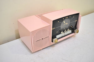 Princess Pink Mid Century 1959 General Electric Model 913D Vacuum Tube AM Clock Radio Beauty Sounds Fantastic Excellent Condition!