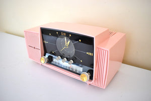 Princess Pink Mid Century 1959 General Electric Model 914D Vacuum Tube AM Clock Radio Popular Model! Excellent Plus Condition!