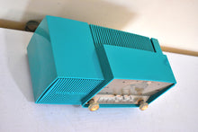 Load image into Gallery viewer, Seafoam Green Turquoise 1959 GE General Electric Model 914D AM Vacuum Tube Clock Radio Excellent Condition Rare Desirable Color!