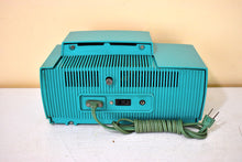 Load image into Gallery viewer, Seafoam Green Turquoise 1959 GE General Electric Model 914D AM Vacuum Tube Clock Radio Excellent Condition Rare Desirable Color!