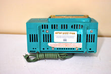 Load image into Gallery viewer, Seafoam Green Turquoise 1959 GE General Electric Model 914D AM Vacuum Tube Clock Radio Excellent Condition Rare Desirable Color!