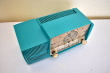 Load image into Gallery viewer, Seafoam Green Turquoise 1959 GE General Electric Model 914D AM Vacuum Tube Clock Radio Excellent Condition Sounds Wonderful!