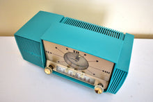Load image into Gallery viewer, Seafoam Green Turquoise 1959 GE General Electric Model 914D AM Vacuum Tube Clock Radio Excellent Condition Sounds Wonderful!