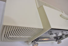 Load image into Gallery viewer, Alpine White 1959 GE General Electric Model 914D AM Vacuum Tube Clock Radio Popular Model!