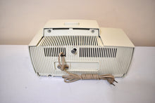 Load image into Gallery viewer, Alpine White 1959 GE General Electric Model 914D AM Vacuum Tube Clock Radio Popular Model!