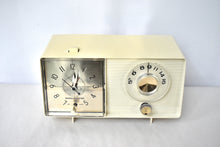 Load image into Gallery viewer, Beige Ivory Vintage 1964 General Electric Model C-403B AM Vacuum Tube Clock Radio Sounds Great!