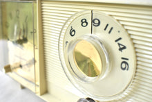 Load image into Gallery viewer, Beige Ivory Vintage 1964 General Electric Model C-403B AM Vacuum Tube Clock Radio Sounds Great!
