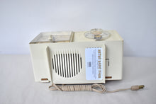 Load image into Gallery viewer, Beige Ivory Vintage 1964 General Electric Model C-403B AM Vacuum Tube Clock Radio Sounds Great!