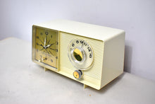 Load image into Gallery viewer, Beige Ivory Vintage 1964 General Electric Model C-403C AM Vacuum Tube Clock Radio Sounds Great!