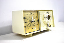 Load image into Gallery viewer, Beige Ivory Vintage 1964 General Electric Model C-403C AM Vacuum Tube Clock Radio Sounds Great!