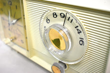 Load image into Gallery viewer, Beige Ivory Vintage 1964 General Electric Model C-403C AM Vacuum Tube Clock Radio Sounds Great!