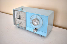 Load image into Gallery viewer, Bluetooth Ready To Go - Powder Blue Vintage 1964 General Electric Model C-403D AM Vacuum Tube Alarm Clock Radio Sounds Great!