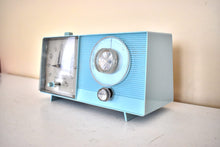 Load image into Gallery viewer, Bluetooth Ready To Go - Powder Blue Vintage 1964 General Electric Model C-403D AM Vacuum Tube Alarm Clock Radio Sounds Great!