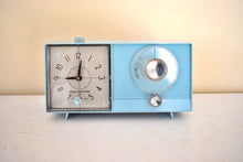 Load image into Gallery viewer, Bluetooth Ready To Go - Powder Blue Vintage 1964 General Electric Model C-403D AM Vacuum Tube Alarm Clock Radio Sounds Great!