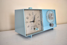 Load image into Gallery viewer, Bluetooth Ready To Go - Powder Blue Vintage 1964 General Electric Model C-403D AM Vacuum Tube Alarm Clock Radio Sounds Great!