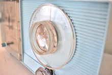 Load image into Gallery viewer, Bluetooth Ready To Go - Powder Blue Vintage 1964 General Electric Model C-403D AM Vacuum Tube Alarm Clock Radio Sounds Great!