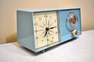 Bluetooth Ready To Go - Powder Blue Vintage 1964 General Electric Model C-403D AM Vacuum Tube Alarm Clock Radio Sounds Great!