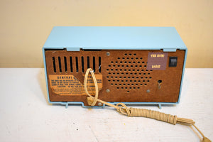 Bluetooth Ready To Go - Powder Blue Vintage 1964 General Electric Model C-403D AM Vacuum Tube Alarm Clock Radio Sounds Great!