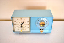 画像をギャラリービューアに読み込む, Powder Blue 1959 General Electric Model C-404B Vacuum Tube AM Clock Radio Excellent Condition! Sounds Great!