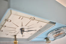 Load image into Gallery viewer, Powder Blue 1959 General Electric Model C-404B Vacuum Tube AM Clock Radio Excellent Condition! Sounds Great!