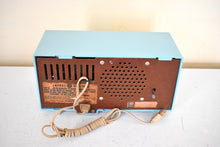 Load image into Gallery viewer, Powder Blue 1959 General Electric Model C-404B Vacuum Tube AM Clock Radio Excellent Condition! Sounds Great!