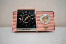 Load image into Gallery viewer, Chiffon Pink 1958 GE General Electric Model C-406A AM Vintage Vacuum Tube Radio Little Cutie in Excellent Condition!
