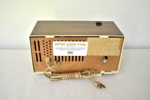 Load image into Gallery viewer, White and Simulated Walnut Grain Vintage 1964 General Electric Model C-413C AM Vacuum Tube Clock Radio Sounds Great! Excellent Condition!