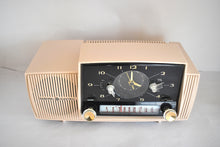 Load image into Gallery viewer, Duchess Pink Mid Century 1959 General Electric Model C-434B Vacuum Tube AM Clock Radio Beauty Sounds Fantastic Excellent Color!