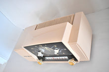Load image into Gallery viewer, Duchess Pink Mid Century 1959 General Electric Model C-434B Vacuum Tube AM Clock Radio Beauty Sounds Fantastic Excellent Color!