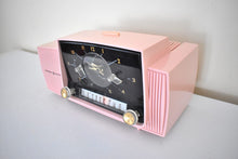 Load image into Gallery viewer, Princess Pink Mid Century 1959 General Electric Model C-416 Vacuum Tube AM Clock Radio Popular Model! Excellent Plus Condition!