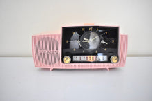 Load image into Gallery viewer, Princess Pink Mid Century 1959 General Electric Model C-416 Vacuum Tube AM Clock Radio Popular Model! Excellent Plus Condition!