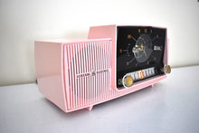 Load image into Gallery viewer, Princess Pink Mid Century 1959 General Electric Model C-416 Vacuum Tube AM Clock Radio Popular Model! Excellent Plus Condition!